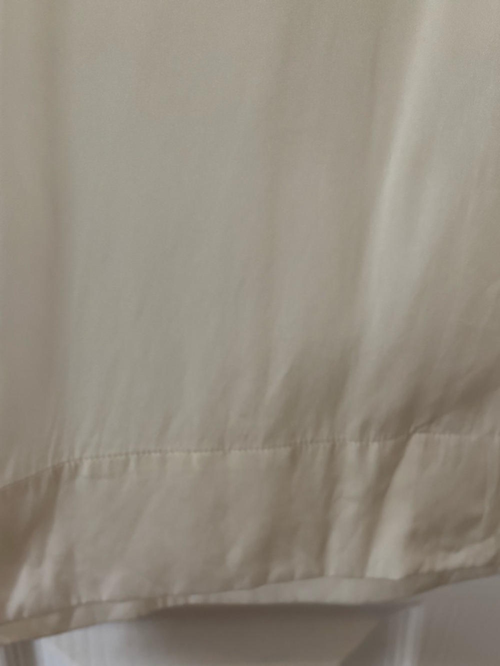 Quince Washable Stretch Silk Short Sleeve Notch Collar Blouse Cream/Ivory M - Picture 3 of 9